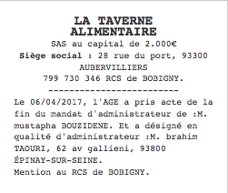 annonce legale changement administrateur